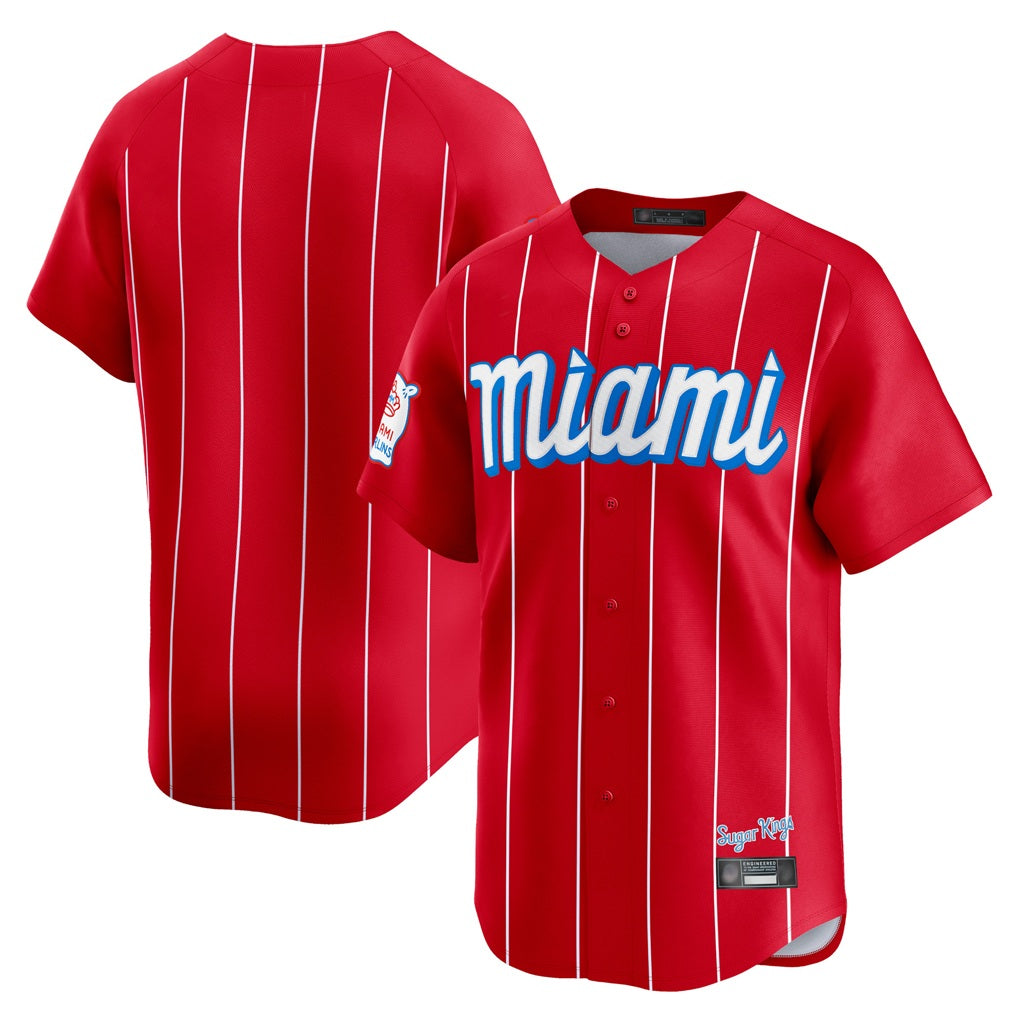 Miami Marlins Blank Player Red CONTON City Connect Home Game Stitched Jerseys