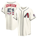 Arizona Diamondbacks #51 Randy Johnson Player Cream CONTON USA 250 Fourth of July Home Game Stitched Jerseys