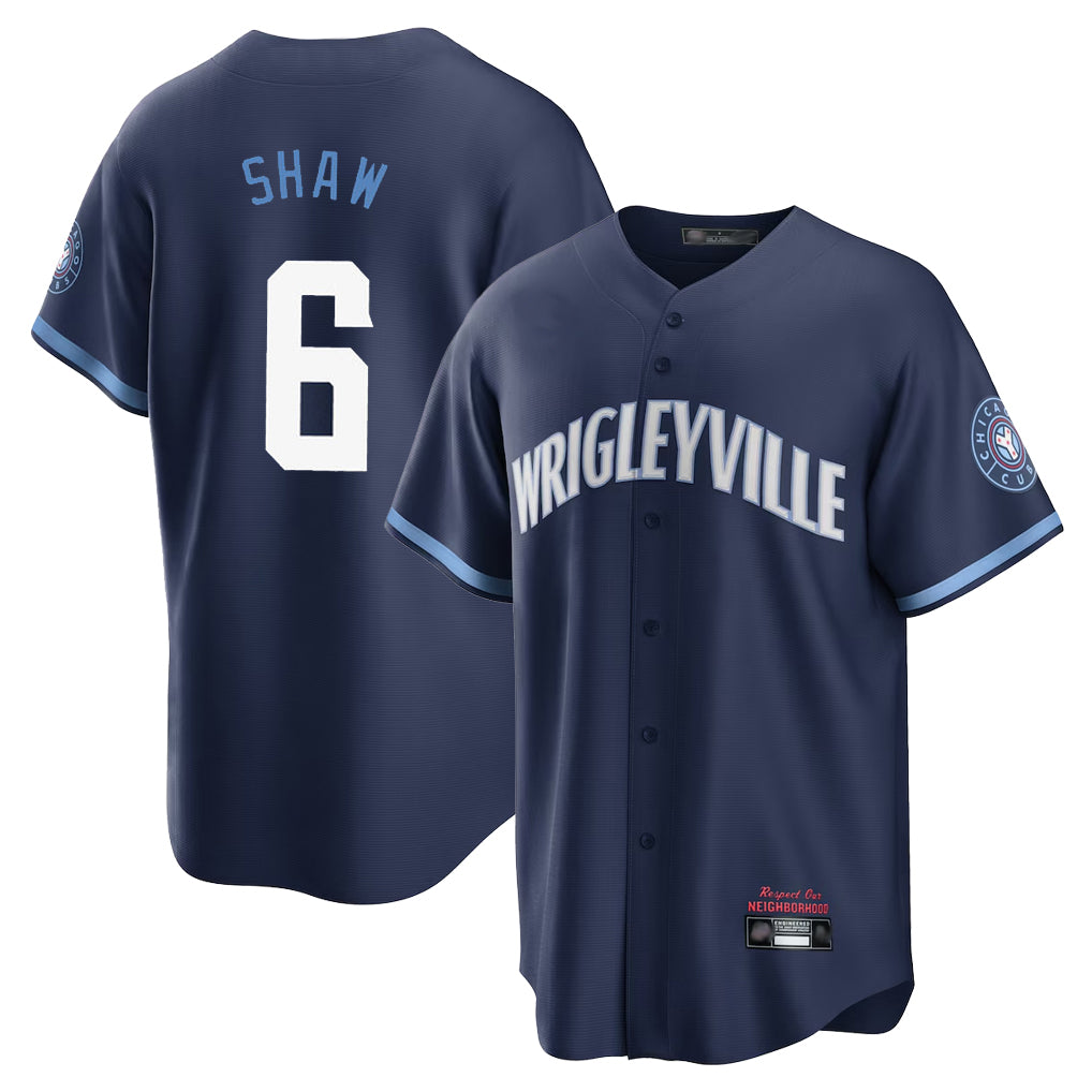 Chicago Cubs #6 Matt Shaw Player Navy CONTON City Connect Home Game Stitched Jerseys