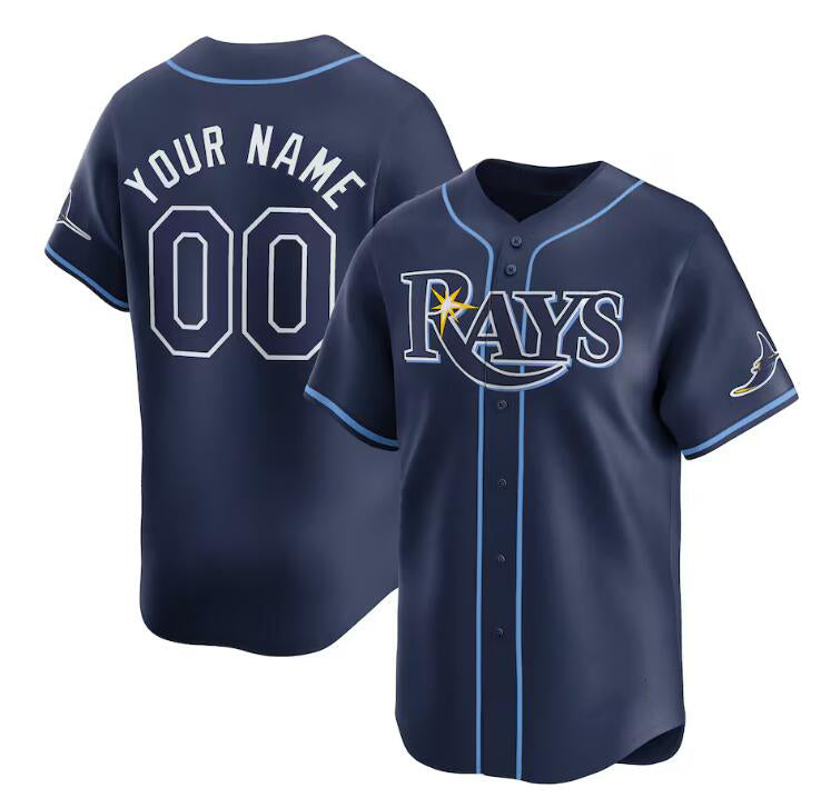 Custom Tampa Bay Rays Active Player Navy CONTON Away Limited Stitched Jersey
