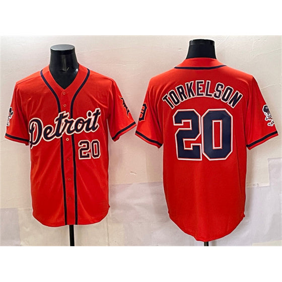 Detroit Tigers #20 Spencer Torkelson Orange CONTON With Patch Vapor Premier Limited Stitched Jersey