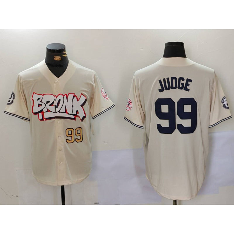New York Yankees #99 Aaron Judge Cream CONTON Limited Stitched Jerseys