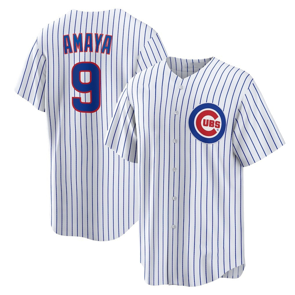 Chicago Cubs #9 Miguel Amaya White CONTON Home Replica Jersey