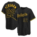 Los Angeles Dodgers #22 Clayton Kershaw Player Black CONTON Snake Skin City Game Home Stitched Jerseys