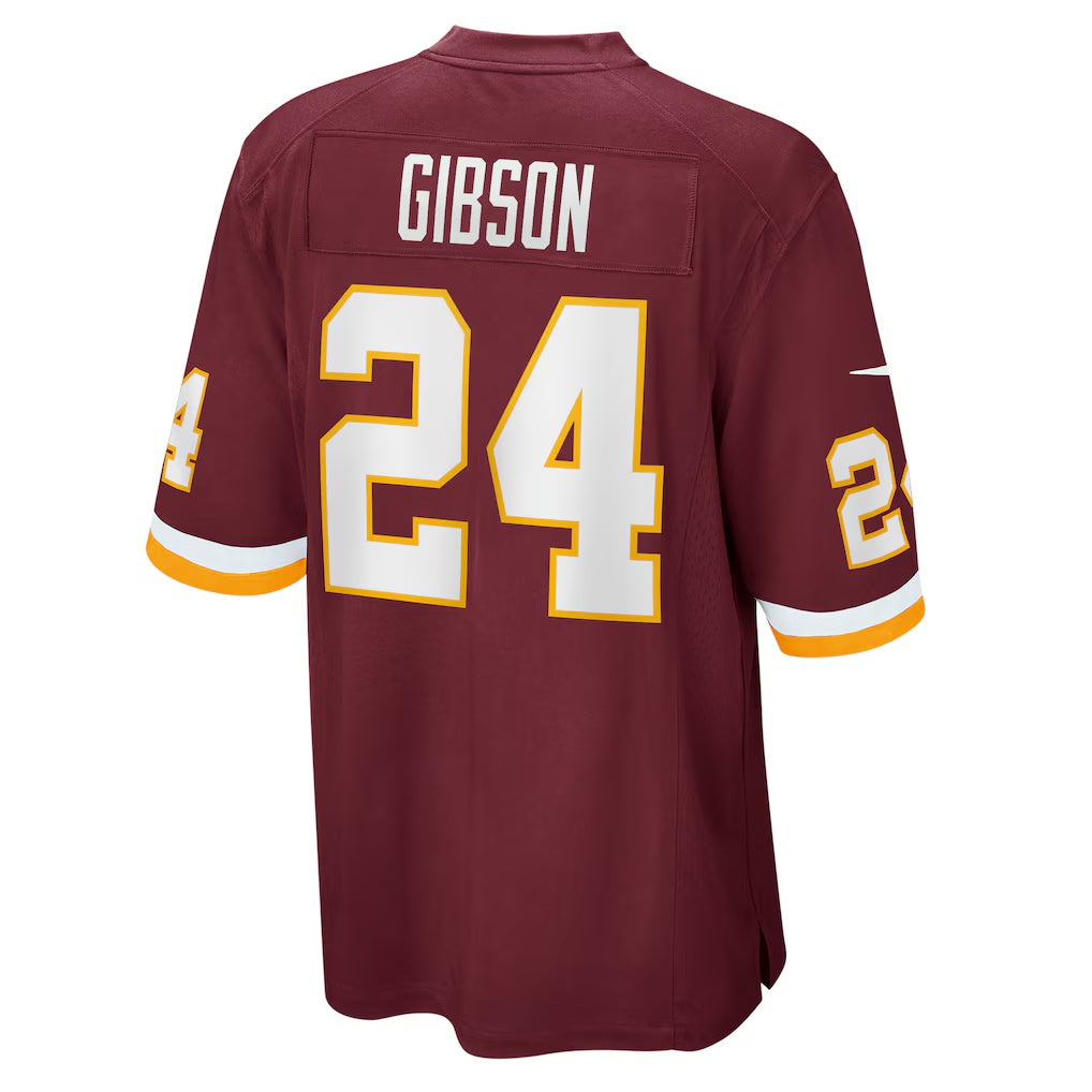 W.Football Team #24 Antonio Gibson Burgundy CONTON Game Player Jersey