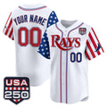 Custom Tampa Bay Rays America 250 Edition Vapor Premier Limited White CONTON Stitched Jerseys