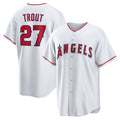 Los Angeles Angels #27 Mike Trout White CONTON Home Replica Player Name Jersey