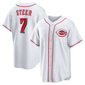 Cincinnati Reds #7 Spencer Steer White CONTON Home Replica Jersey