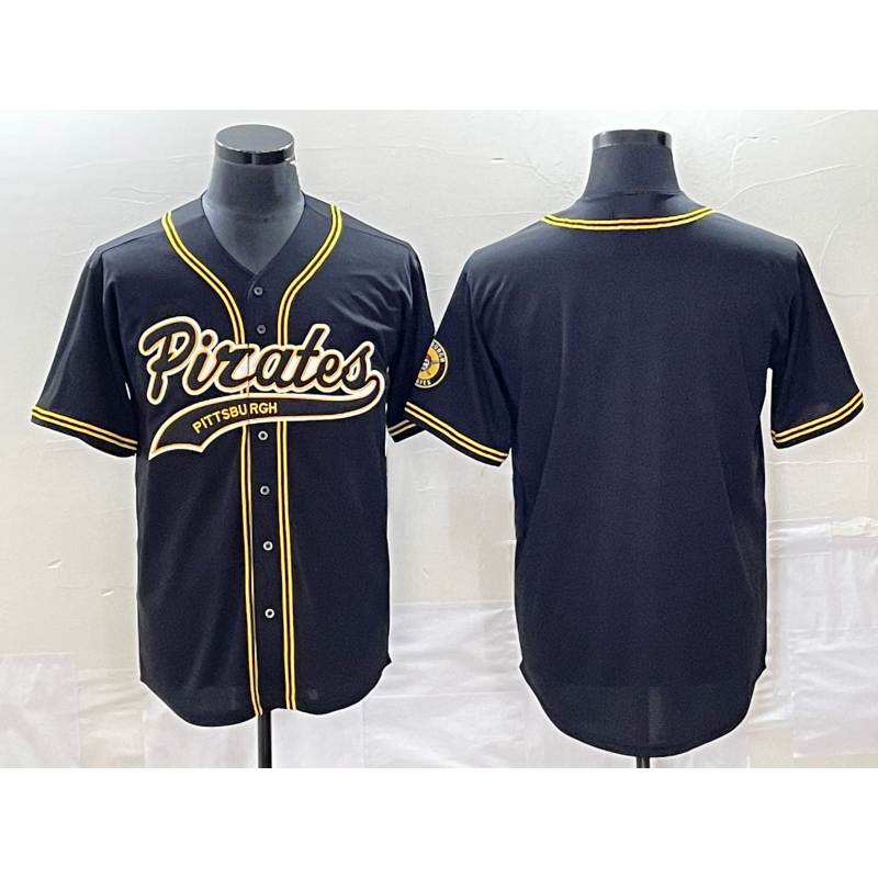 Pittsburgh Pirates Blank Black CONTON Cool Base Stitched Jersey