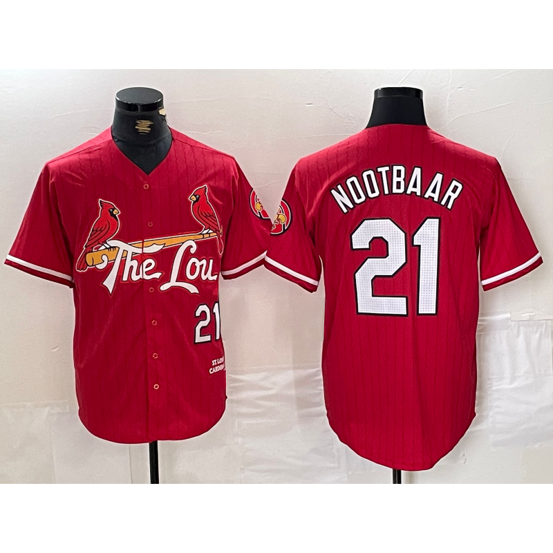 St. Louis Cardinals #21 Lars Nootbaar Red CONTON 2024 City Connect Limited Stitched Jersey