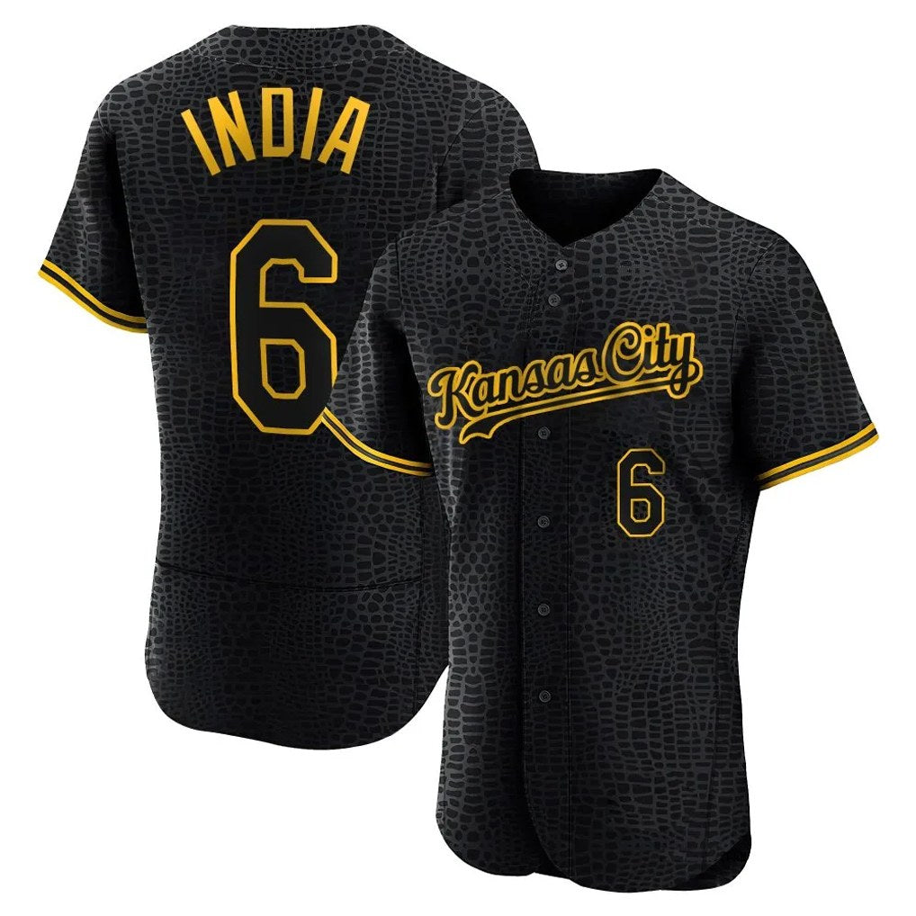 Kansas City Royals #6 Jonathan India Player Black CONTON Snake Skin City Limited Elite Stitched Jerseys