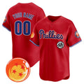 Custom Philadelphia Phillies x Dragon Ball Red CONTON Vapor Premier Limited Jersey - All Stitched