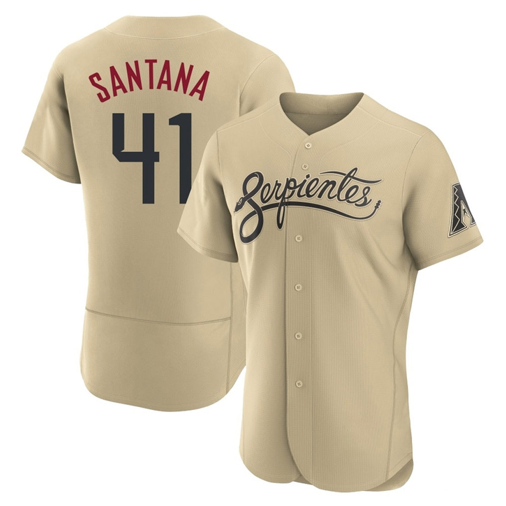 Arizona Diamondbacks #41 Carlos Santana Player Tan CONTON City Connect Limited Elite Home Game Stitched Jerseys