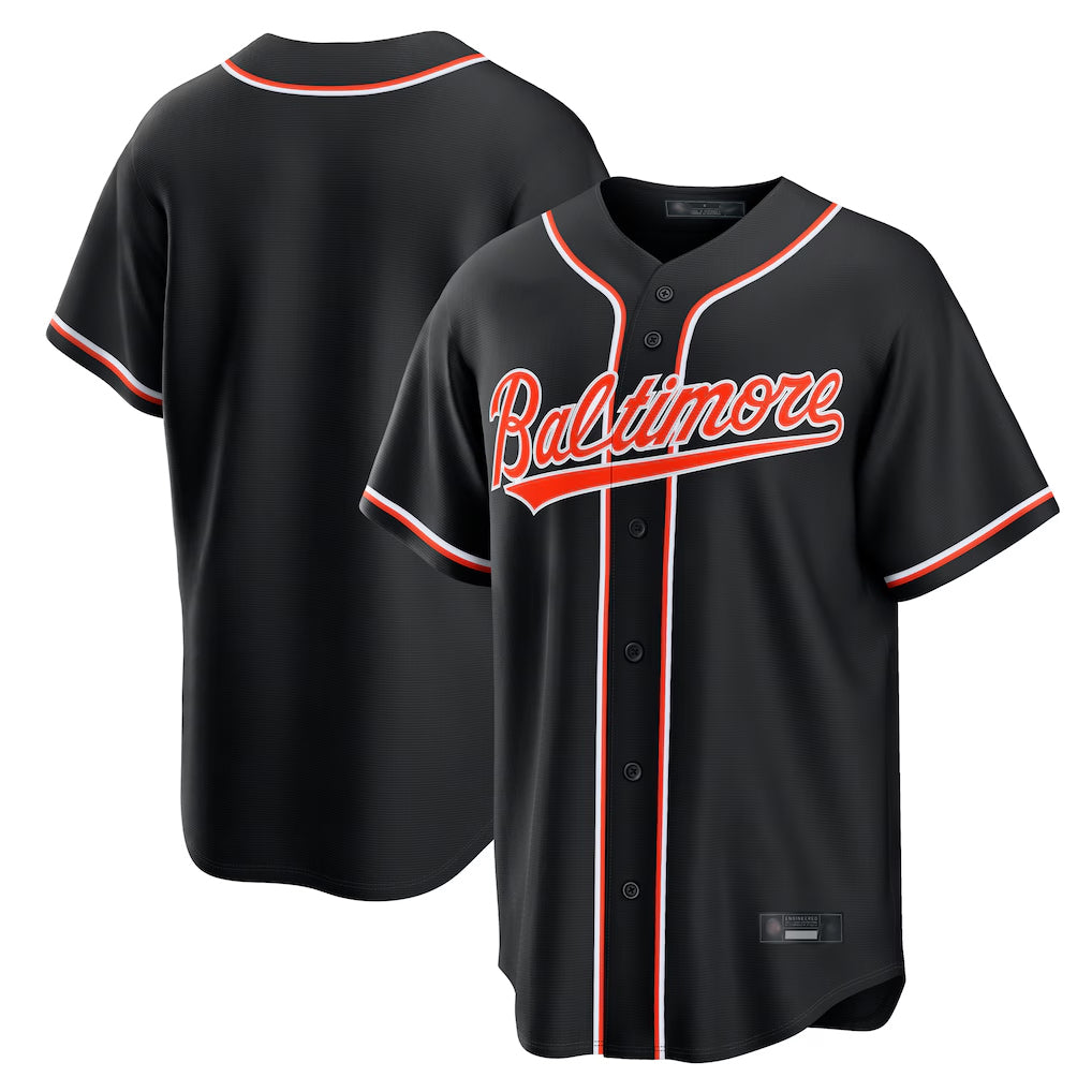 Baltimore Orioles Black CONTON Out Fashion Home Game Blank Player Stitched Jerseys