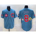 Chicago Cubs #8 Ian Happ Blue CONTON 2025 Tokyo Series 2nd Alternate Limited Stitched Jersey
