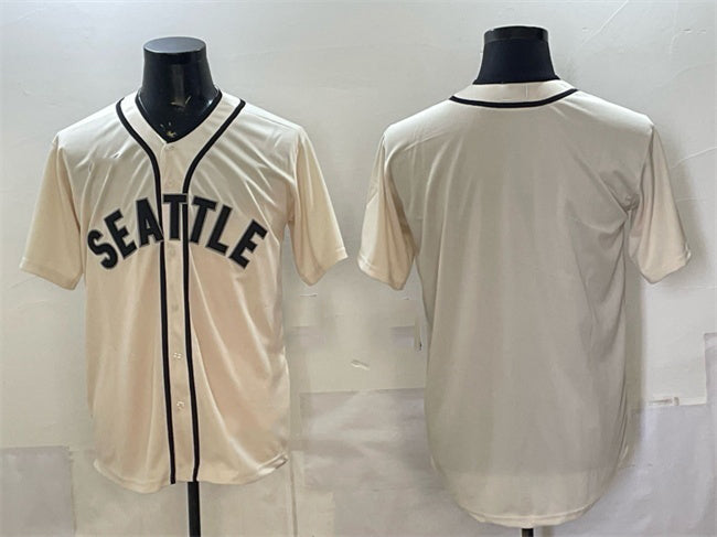 Seattle Mariners Blank Cream CONTON Alternate Stitched Jersey