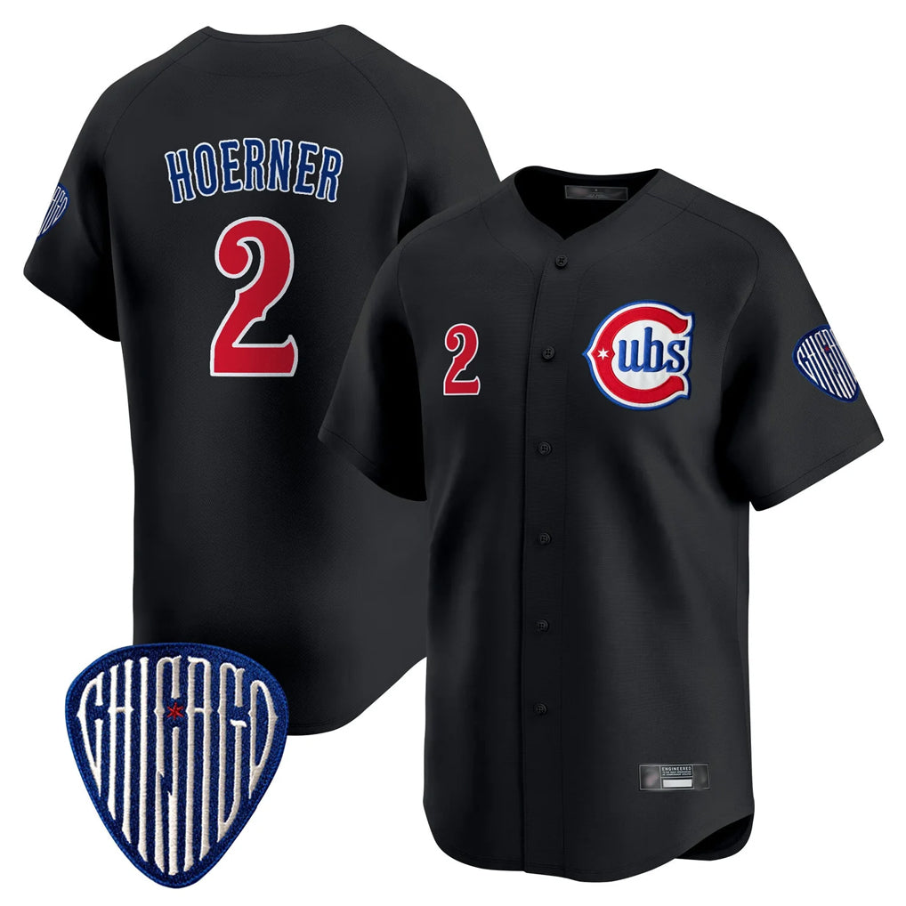 Chicago Cubs #2 Nico Hoerner Player Black CONTON Vapor Premier Limited Home Stitched Jerseys