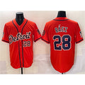 Detroit Tigers #28 Javier B¨¢ez Orange CONTON With Patch Vapor Premier Limited Stitched Jersey