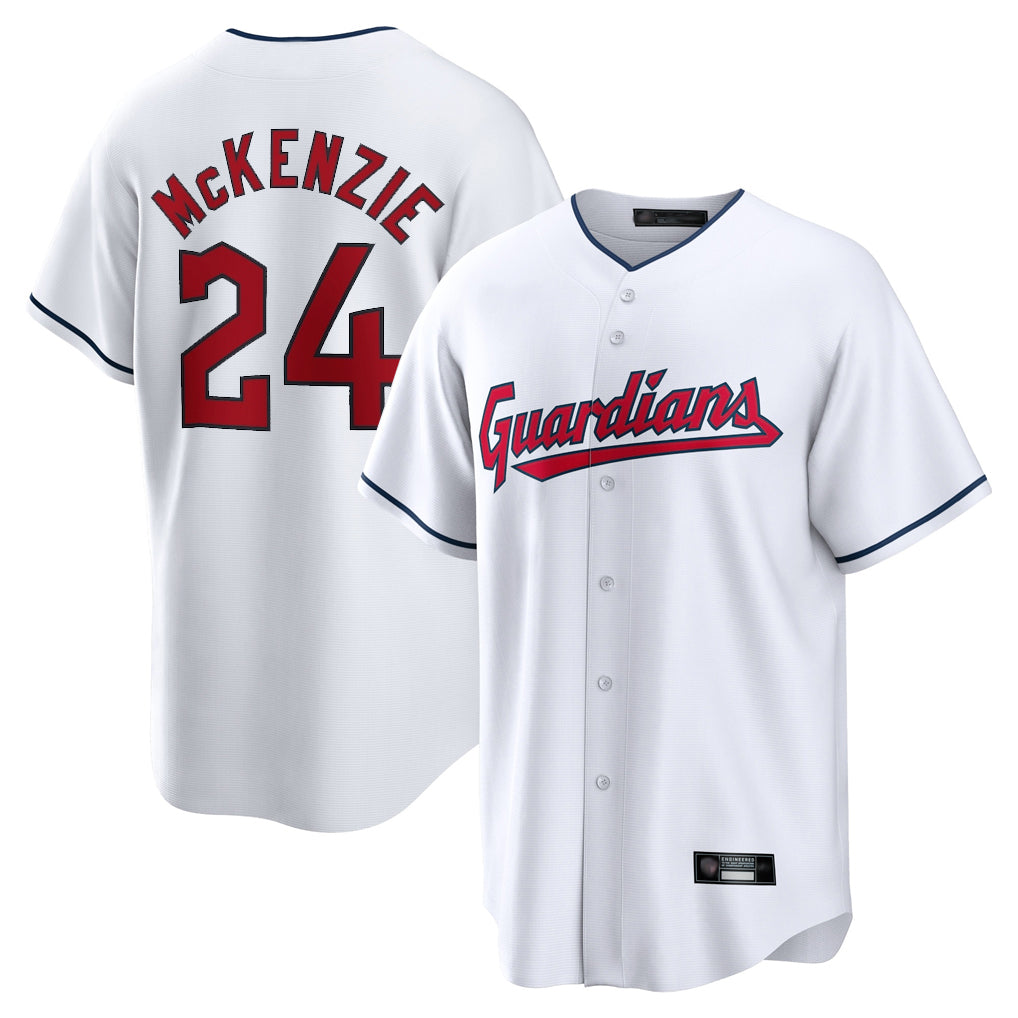 Cleveland Guardians #24 Triston McKenzie Player White CONTON Home Game Stitched Jerseys