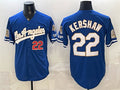 Los Angeles Dodgers #22 Clayton Kershaw Royal CONTON 2026 Gold Collection 9x & B2B Champs Patch Stitched Jersey