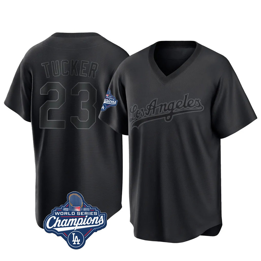Los Angeles Dodgers #23 Kyle Tucker Player Black CONTON World Series Meet Pitch Fashion T-shirt Stitched Jerseys