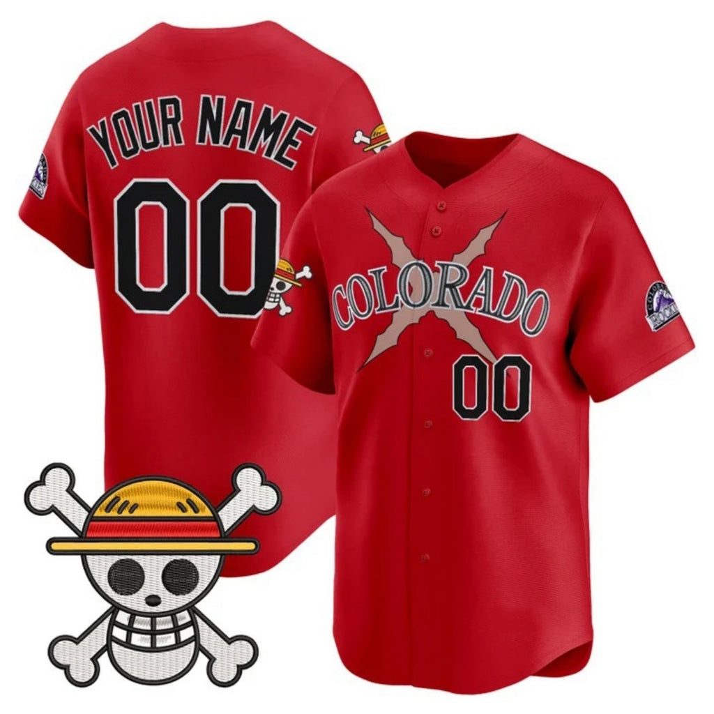 Custom Colorado Rockies x One Piece Red CONTON Vapor Premier Limited Jersey - Stitched