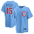 Chicago Cubs #15 Carson Kelly Player Light Blue CONTON Home Game Stitched Jerseys