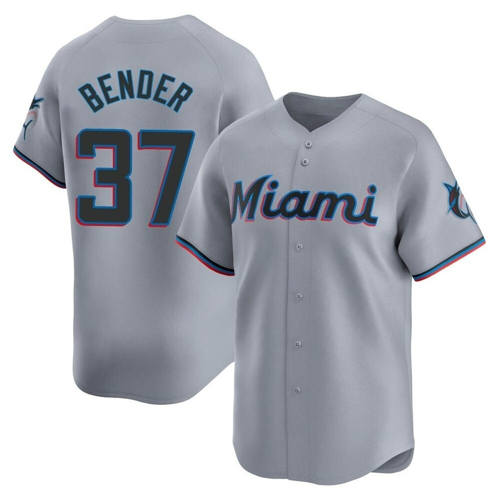 Miami Marlins #37 Anthony Bender Player Gray CONTON Home Limited Stitched Jerseys