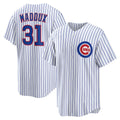 Chicago Cubs #31 Greg Maddux White CONTON Home Retired Player Replica Jersey