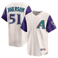 Arizona Diamondbacks #51 Randy Johnson Player Cream CONTON Throwback Cooperstown Collection Limited Stitched Jerseys