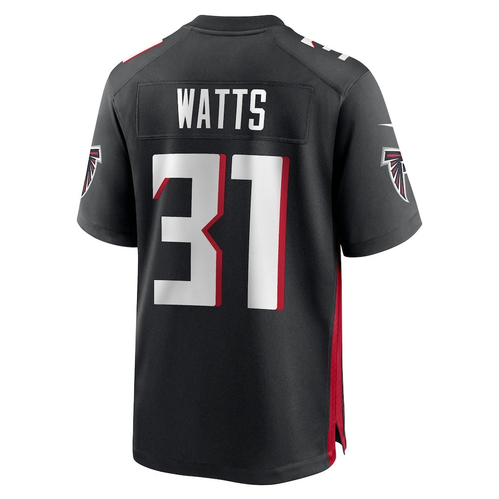 A.Falcons #31 Xavier Watts Black CONTON Team Game Jersey