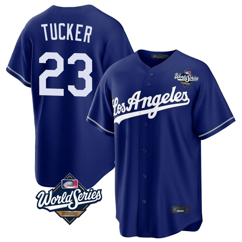 Los Angeles Dodgers #23 Kyle Tucker Player Royal CONTON World Series Game Stitched Jerseys