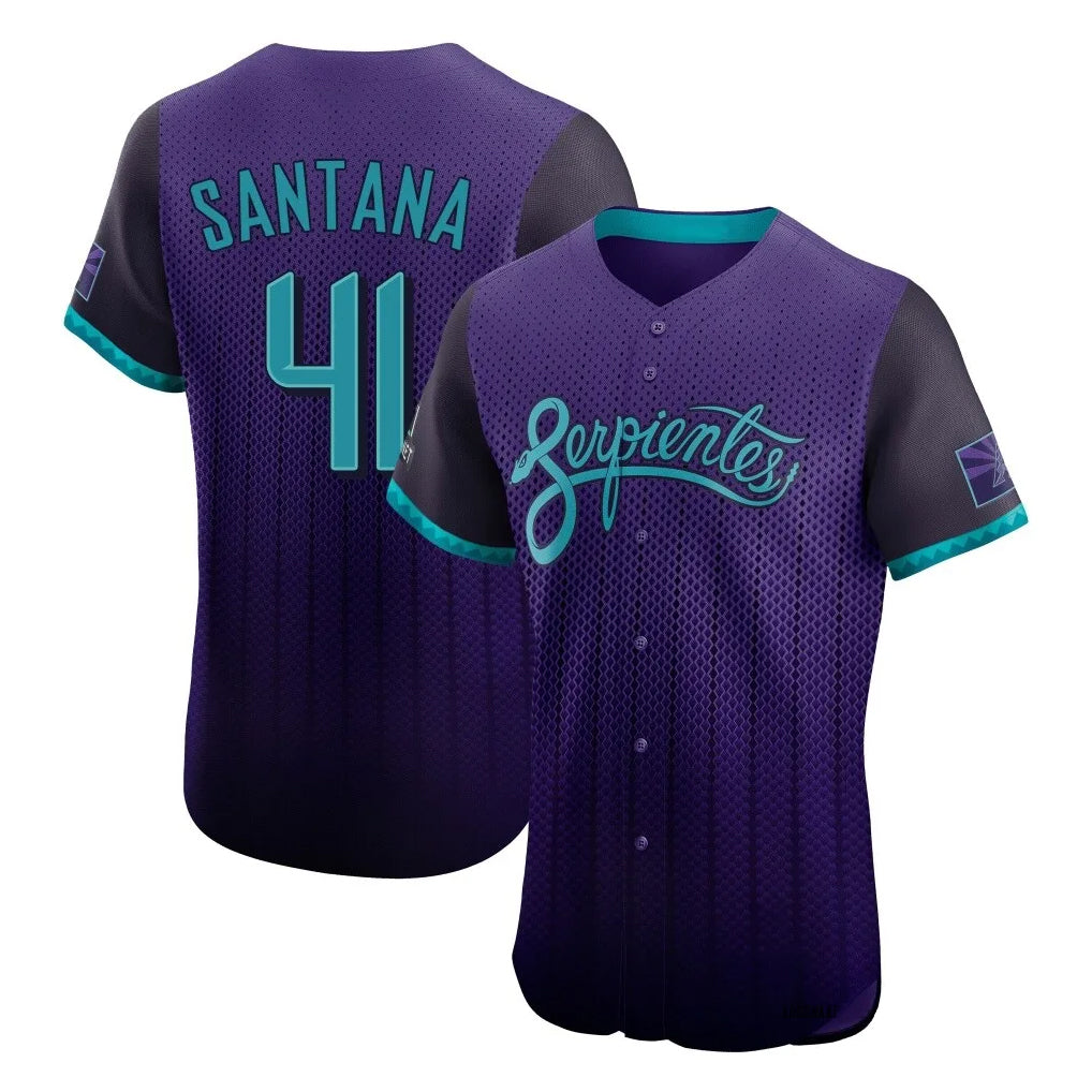 Arizona Diamondbacks #41 Carlos Santana Player Purple CONTON City Connect Limited Elite Home Game Stitched Jerseys