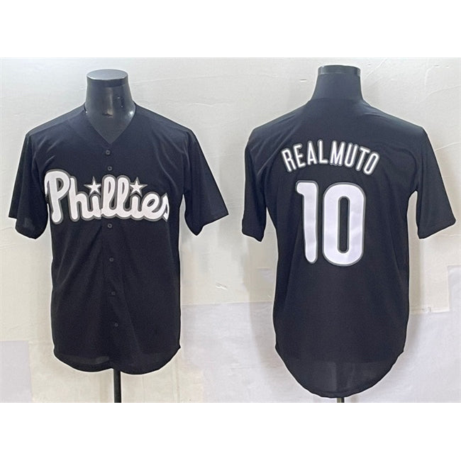 Philadelphia Phillies #10 J.T. Realmuto Black CONTON Lights Out Limited Stitched Jersey