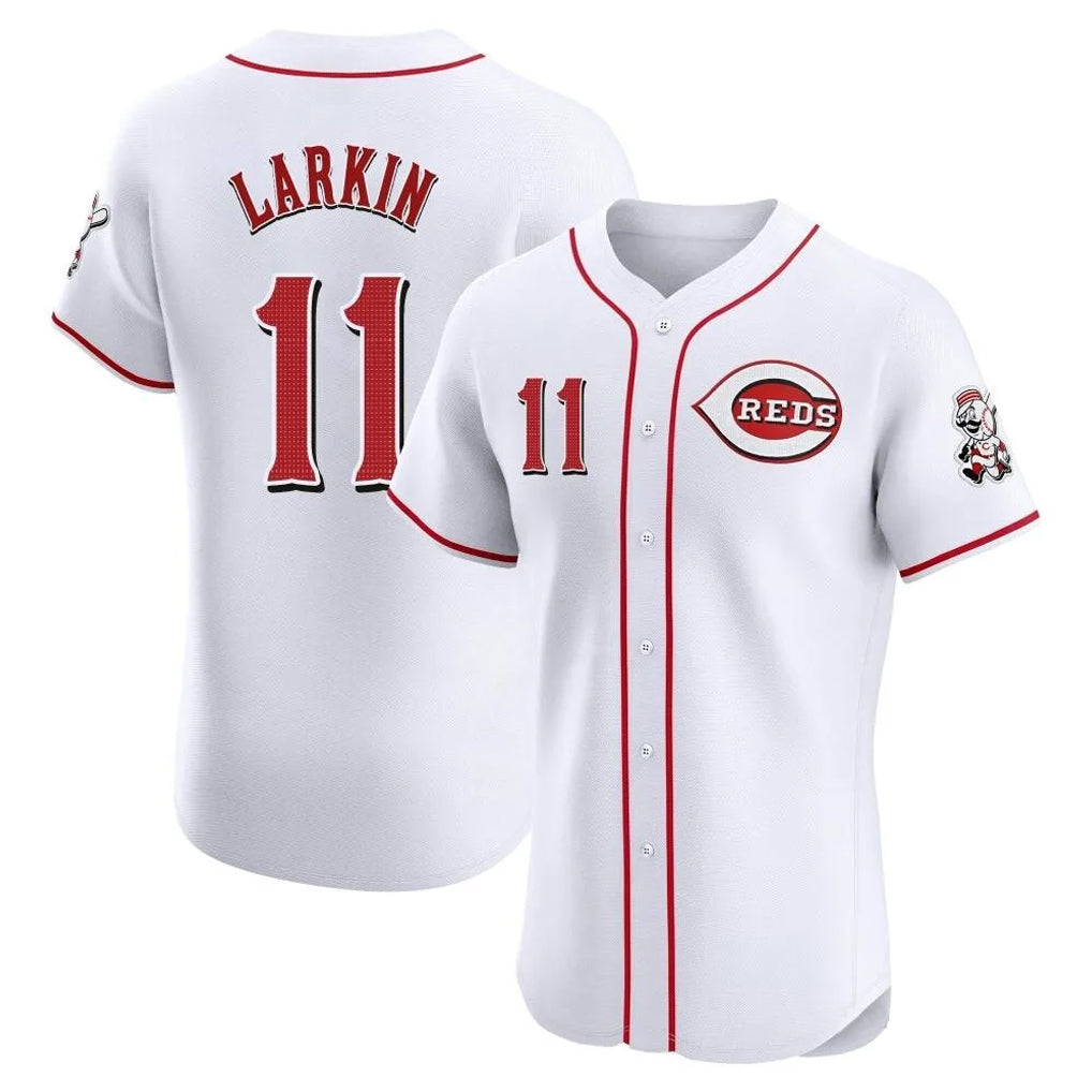 Cincinnati Reds #11 Barry Larkin Player White CONTON Limited Elite Home Stitched Jerseys
