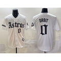 Houston Astros #0 Orbit White CONTON Gothic 'Houston Born Barrio Raised' Limited Stitched Jersey
