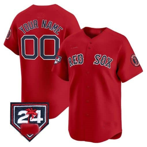 Custom Boston Red Sox 2024 Spring Training Patch Vapor Premier Limited Jersey ¨C Red CONTON