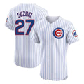 Chicago Cubs #27 Seiya Suzuki Player White CONTON Limited Elite Home Game Stitched Jerseys