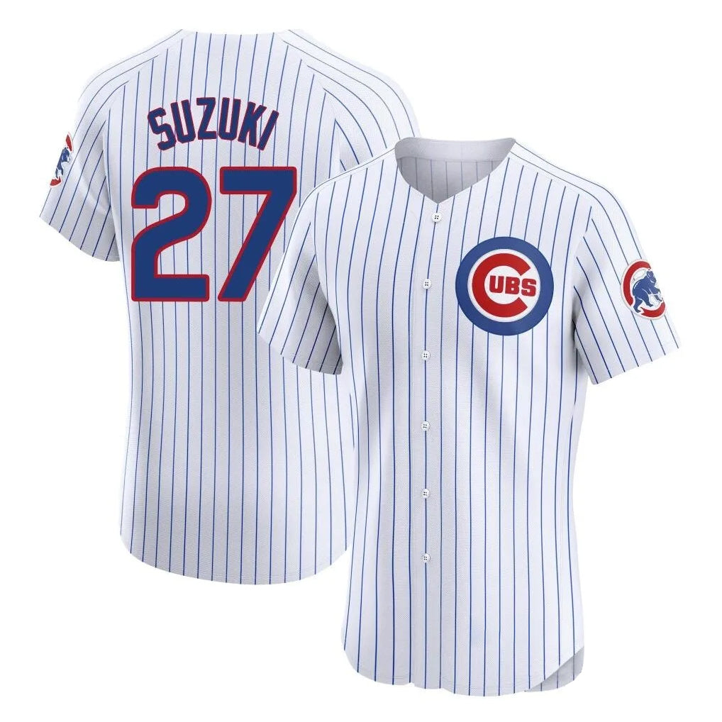 Chicago Cubs #27 Seiya Suzuki Player White CONTON Limited Elite Home Game Stitched Jerseys
