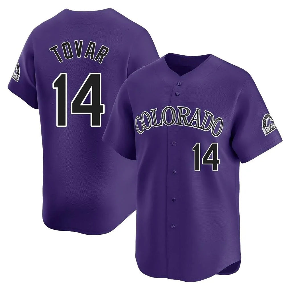 Colorado Rockies #14 Ezequiel Tovar Player Purple CONTON Limited Home Stitched Jerseys