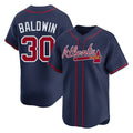 Atlanta Braves #30 Drake Baldwin Player Navy CONTON Limited Home Game Stitched Jerseys