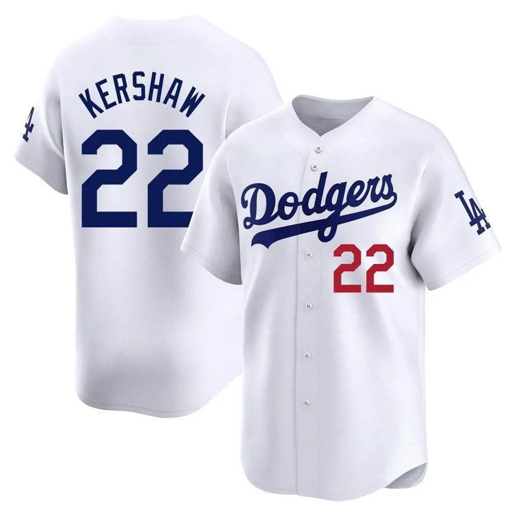 Los Angeles Dodgers #22 Clayton Kershaw Player White CONTON Limited Home Stitched Jerseys