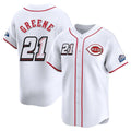 Cincinnati Reds #21 Hunter Greene Player White CONTON Speedway Classic Home Limited Stitched Jerseys
