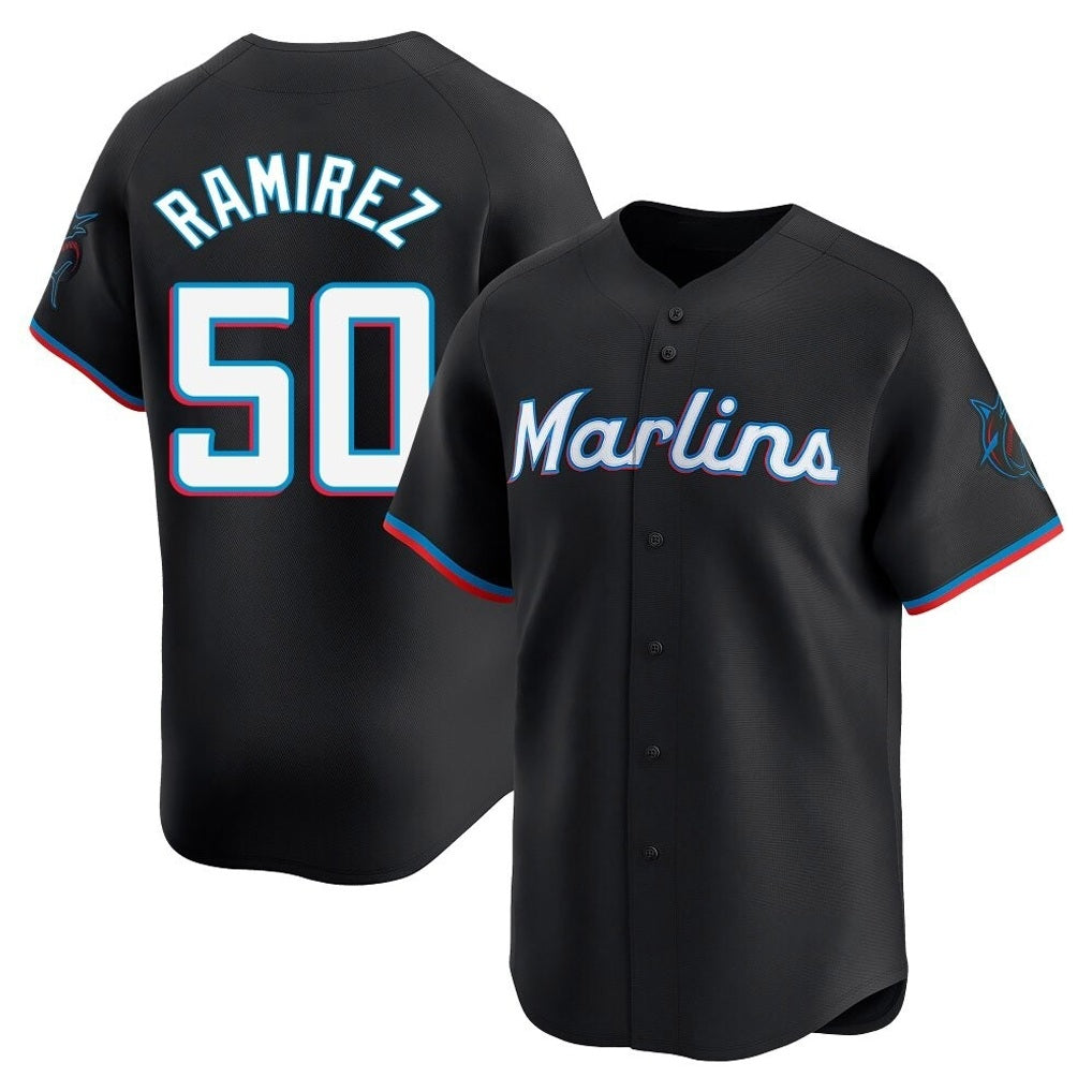 Miami Marlins #50 Agustin Ramirez Player Black CONTON Home Limited Stitched Jerseys
