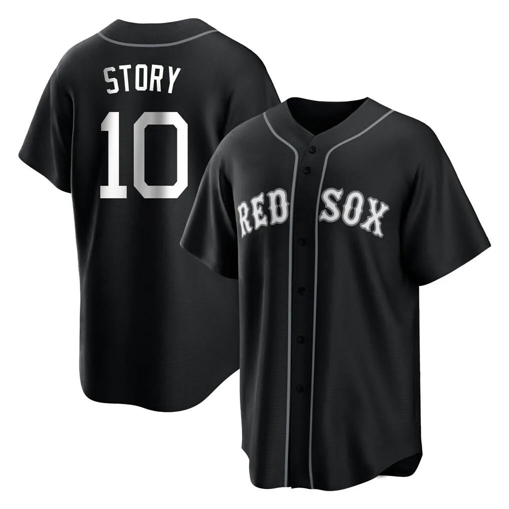 Boston Red Sox #10 Trevor Story Player Black CONTON Home Game Stitched Jerseys