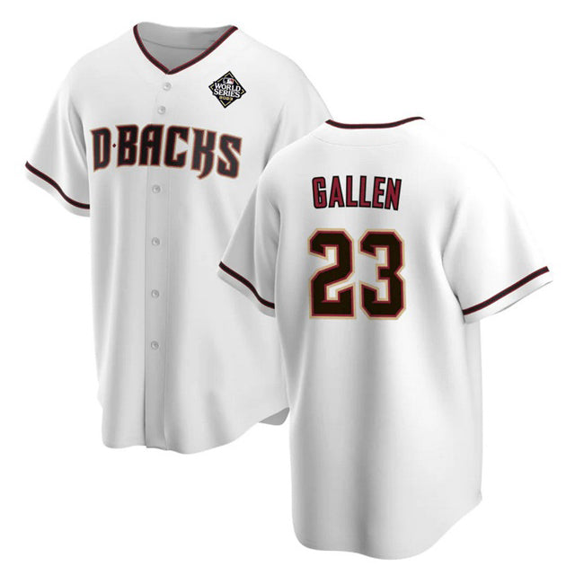 Arizona Diamondbacks #23 Zac Gallen White CONTON 2023 World Series Cool Base Stitched Jersey