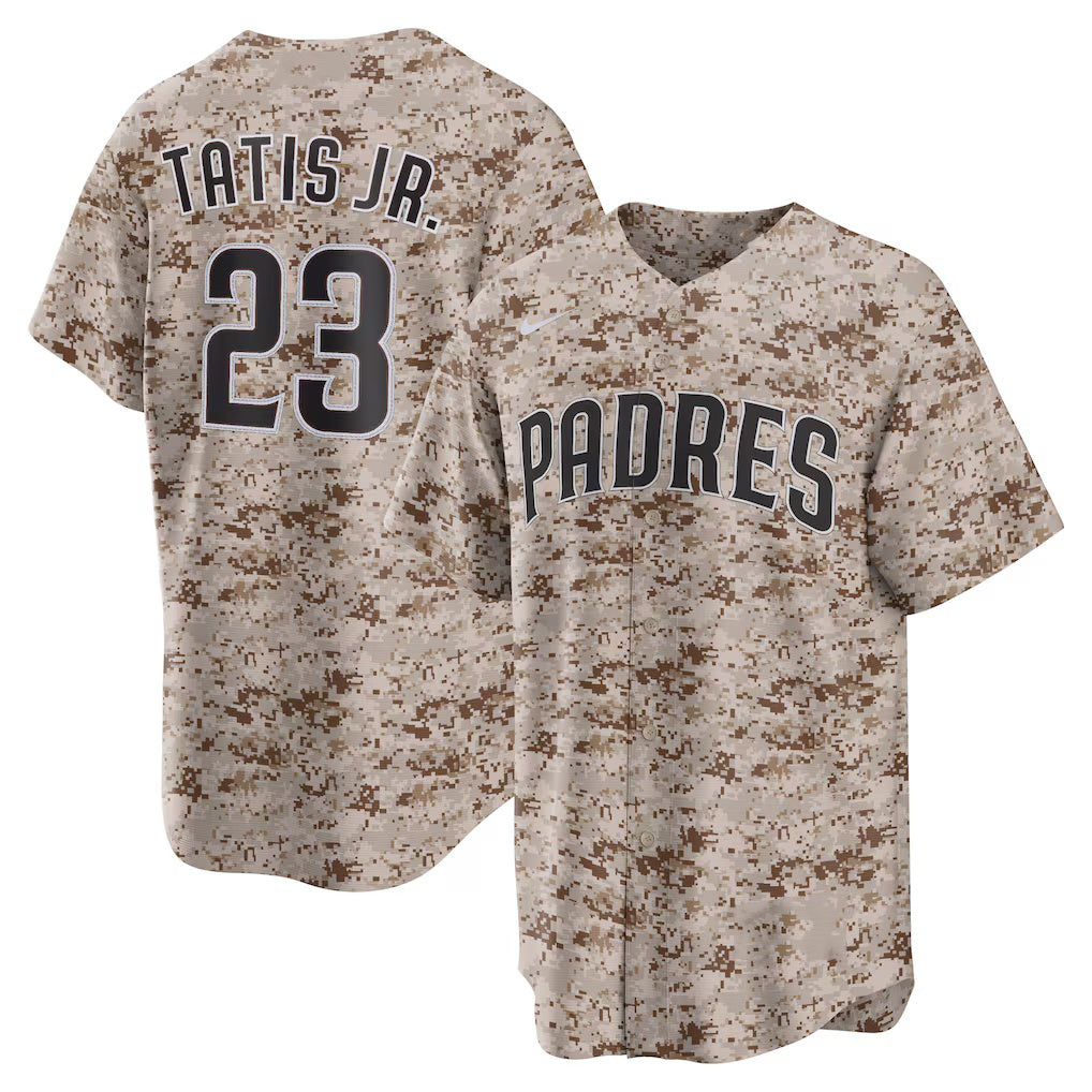 San Diego Padres #23 Fernando Tatis Jr. Camo CONTON USMC Alternate Replica Player Jersey