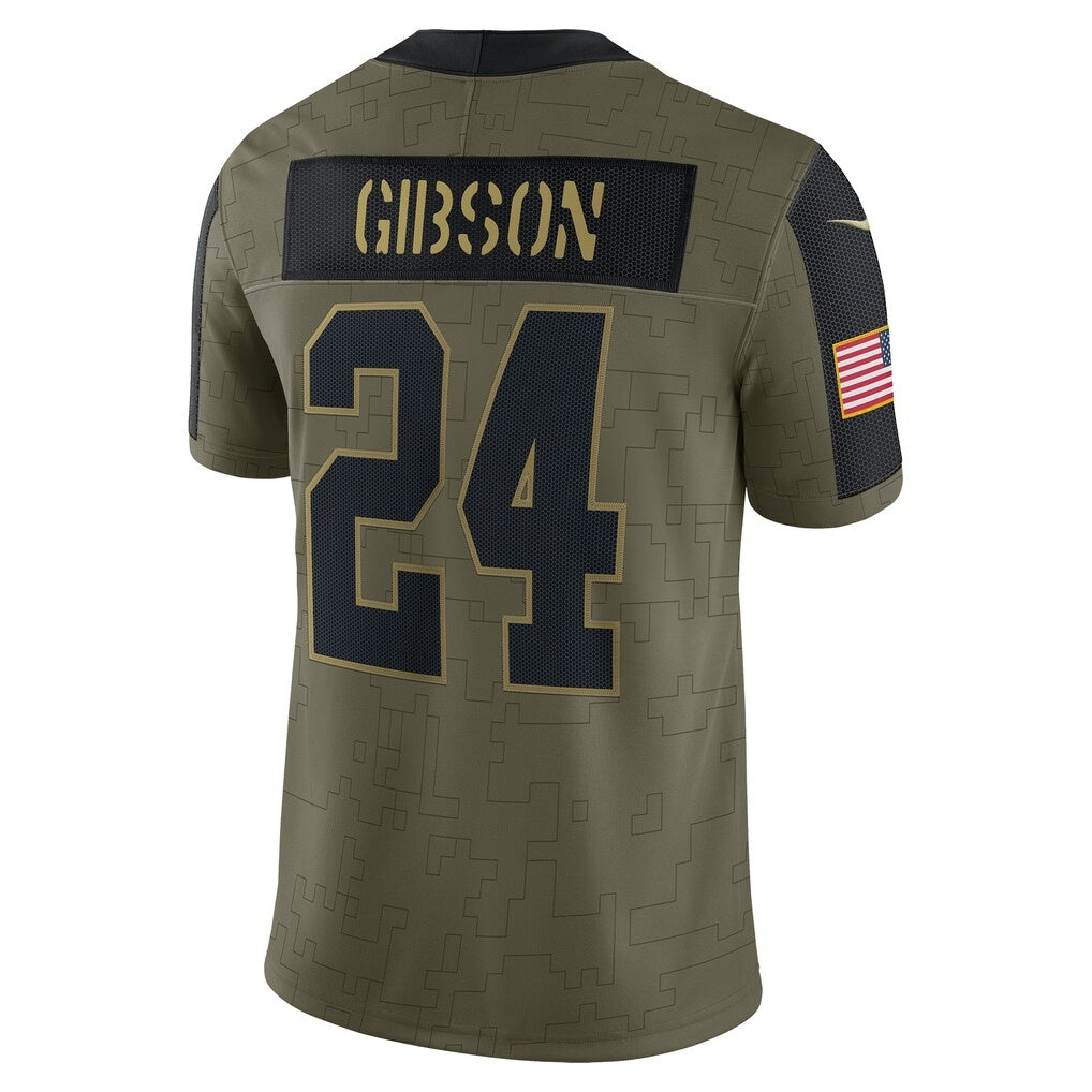 W.Football Team #24 Antonio Gibson Olive CONTON Salute To Service Limited Player Jersey