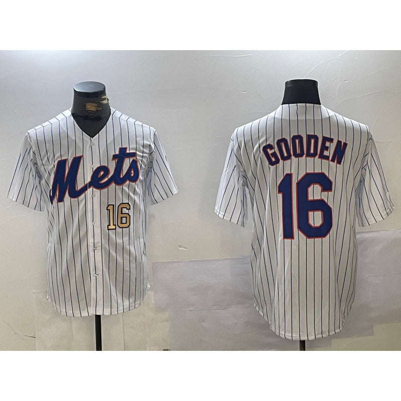 New York Mets #16 Dwight Gooden White CONTON Cool Base Stitched Jerseys