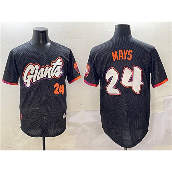 San Francisco Giants #24 Willie Mays Anthracite CONTON 2025 City Connect Limited Stitched Jersey